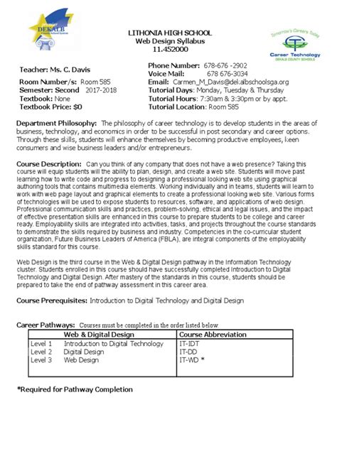 Image result for Web Design Course Syllabus