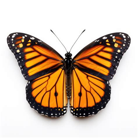 Premium Photo | Bright Yellow Monarch Butterfly Isolated on Clean White ...