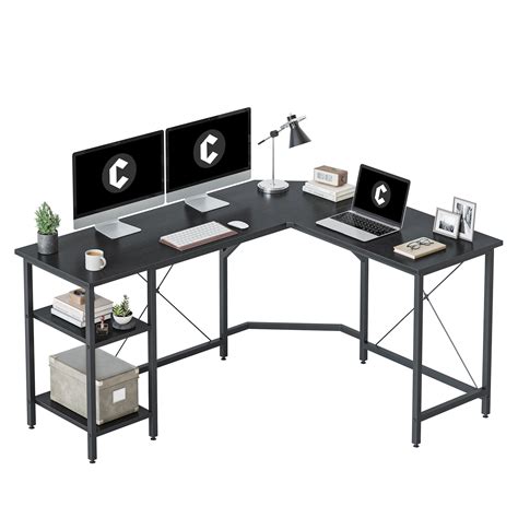 Buy CubiCubi L Shaped Desk with Shelves, 59 Inch Reversible Corner ...