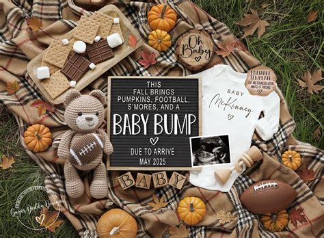 Fall Pregnancy Announcement Digital, Fall Baby Reveal, Social Media ...