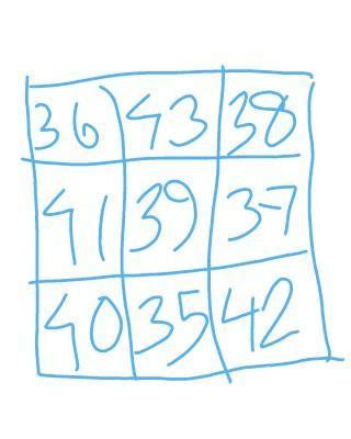 Complete the magic square using all the numbers from 35 to 43 in the ...
