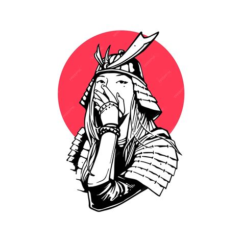 Samurai girl artwork | Premium Vector