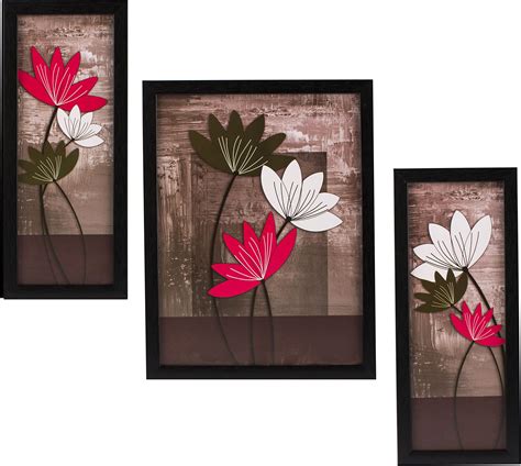 SAF Set of 3 Rajasthani Village Ladies Modren Art UV Textured Home ...