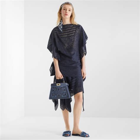Peekaboo ISeeU Small Piel Azul | Fendi