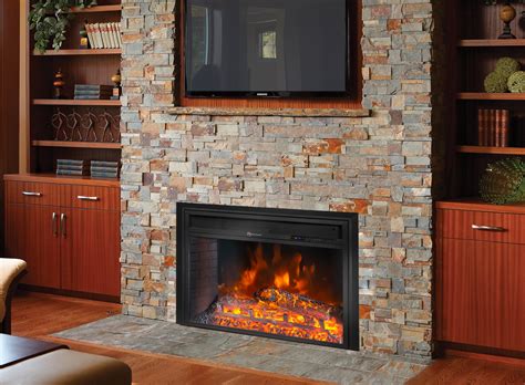 Barton Electric Fireplace Insert Flame Stove Adjustable Flame Timer ...
