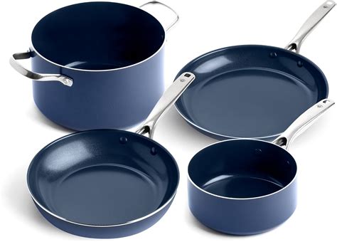 Amazon.co.jp: Blue Diamond Cookware Diamond Infused Ceramic Nonstick, 4 ...