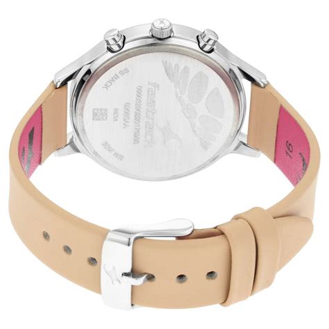 Fastrack Ruffles Quartz Multifunction Beige Dial Leather Strap Watch ...