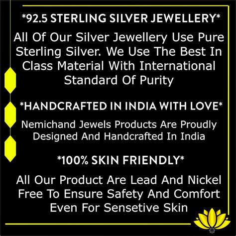 Buy Nemichand Jewels CZ 925 Pure Sterling Silver Black Single Stone ...