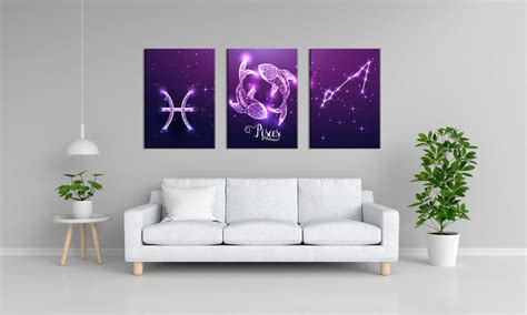 Pisces Zodiac Sign Art, Set Of 3 – Myindianthings