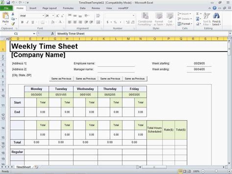 Excel Time Tracking 的图像结果