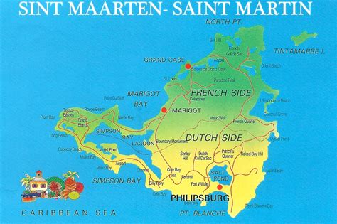 Map Of St Maarten Dutch Side
