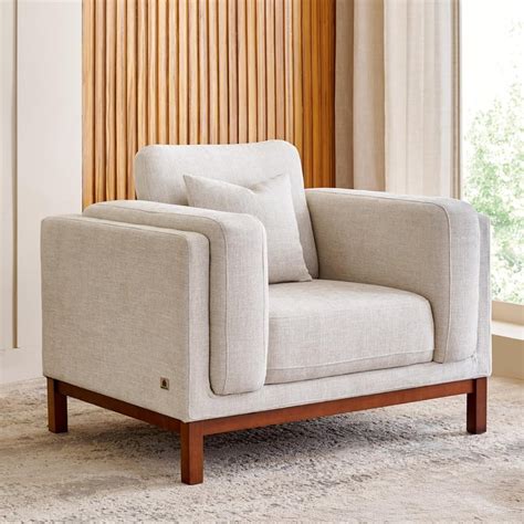 Buy Lansbury Fabric 3+1+1 Seater Sofa Set with Cushions - Beige from ...