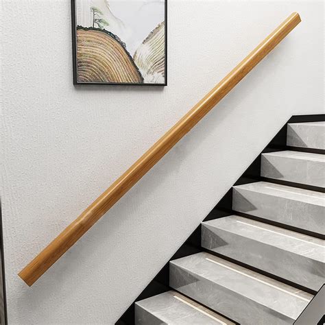 Wooden Stair Handrail, Single Piece Handrails, Complete Kit with Metal ...
