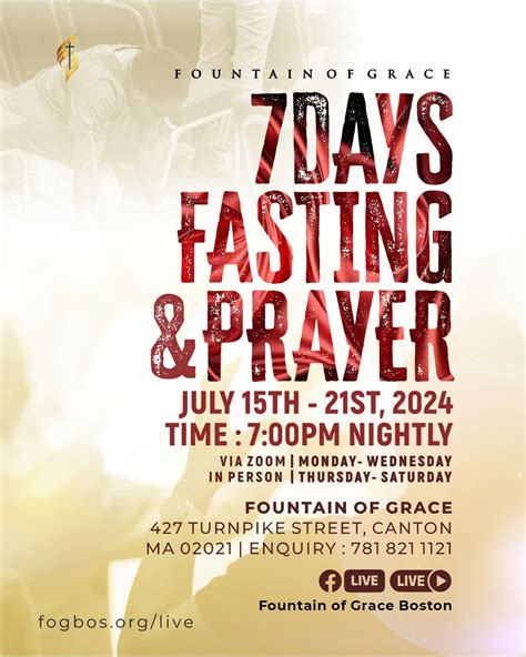 7 Days Fasting and Prayer – Fountain of Grace