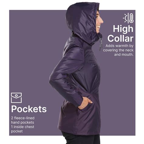 Buy Women’s Snow Hiking Jacket Warm - 5°C Water Repellent Online ...
