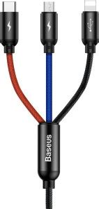 Baseus USB Type C Cable 1.5 m 3-in-1 Nylon Braided Fast Multi Charging ...