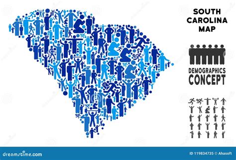 Demographics South Carolina State Map Stock Vector - Illustration of ...