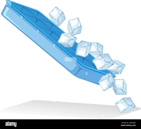 Ice cubes from ice tray on white background Stock Vector Image & Art ...