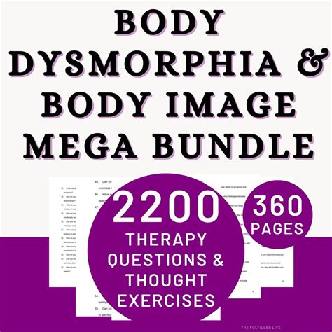 Body Dysmorphia Bundle Body Image Issues Techniques Workbook Body Positivity Treatment Worksheet ...