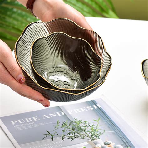 Wavy Glass Serving Bowl Grey Online - Premium Serving Bowl | Nestasia