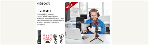 Boya by-MM1+ Super-Cardioid Shotgun Microphone with Real Time ...