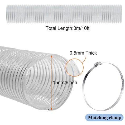 Flexible PVC Dust Collection Hose with Stainless Steel Hose Clamps ...