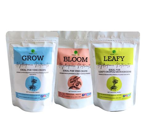 PODDAR FARMS® Hydroponic Nutrients| Grow + Bloom + Leafy| for All Types ...