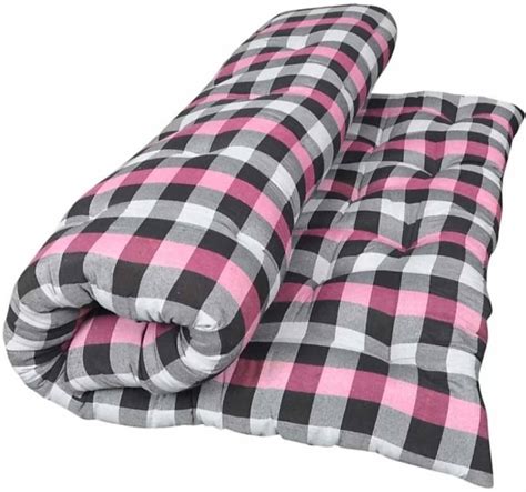 COLOFLY Soft Cotton Multicolour Mattress / Gadda Double Bed Pink 4 inch ...