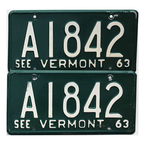 1963 Vermont Pair #A1842 | Authentic VT License Plates