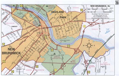 Map of New Brunswick, NJ. Street map of New Brunswick city. Road map of ...