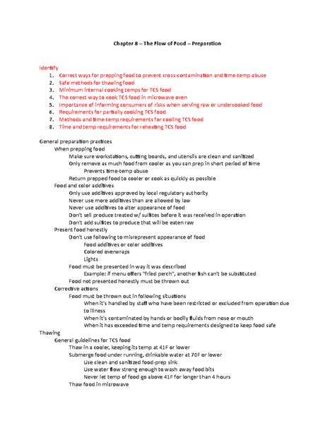 Chapter 8 - The Flow of Food - Preparation - Chapter 8 – The Flow of ...
