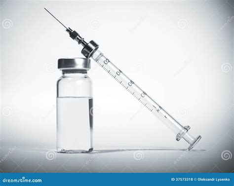 Syringe with Vial of Medication Closeup Stock Photo - Image of ...