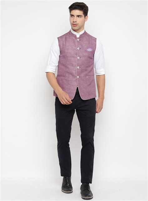 Purple Solid Nehru Jacket