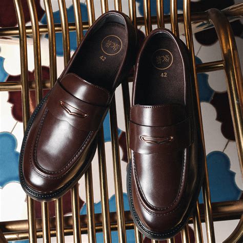 Monkstory Cosmopolitan Gold Embellished Penny Loafers - Brown