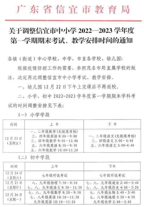 信宜市中小学期末考试时间再次调整！_gzxy__视频_信号