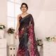 Bandhani Villa Trending Black Design Floral Linen Saree For Women Price ...