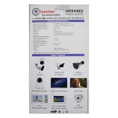 Trueview Infrared Thermometer Model-i413, 1 Count Price, Uses, Side ...