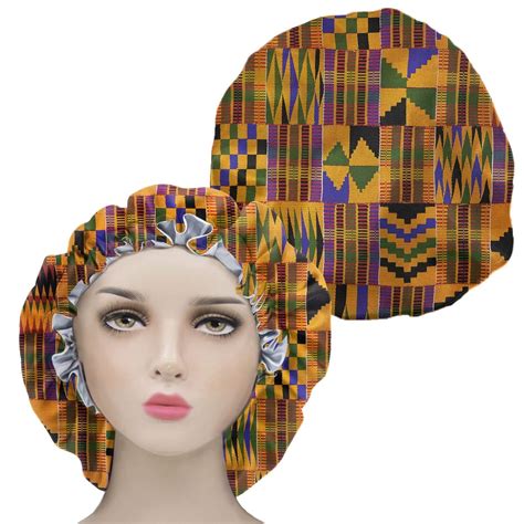 AFPANQZ African Print Satin Bonnet for Women Double Layer Silk Like ...