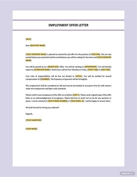 Employment Offer Letter - Anti Vuvuzela