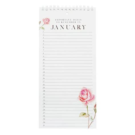 Pipilo Press 5x10 Monthly and Daily Perpetual Calendar, Spiral Flipping ...