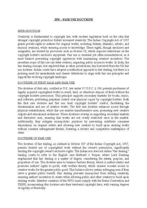 Assignement Draft - Land Law, IPR 2 and Environment Law - IPR – FAIR ...