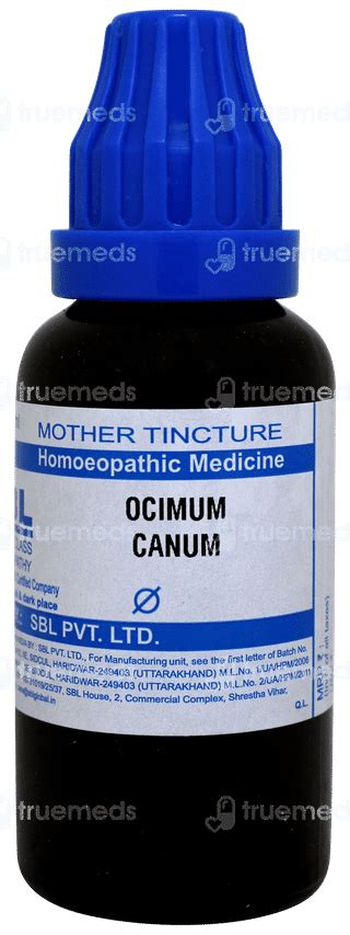 Sbl Ocimum Canum Q Mother Tincture 30 Ml - Uses, Side Effects, Dosage ...