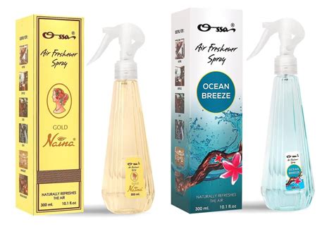 OSSA 1 GOLD NAINA, 1 OCEAN BREEZE AIR FRESHENERS 300ML EACH, PACK OF 2 ...