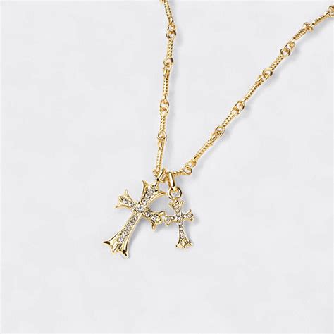 Double Cross Pendant Necklace – Mint & Lily