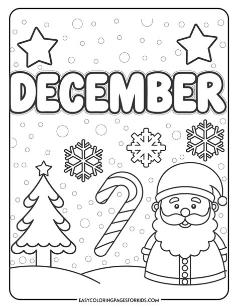 December Coloring Pages for Kids (7 Free Printable Pages) - Easy ...
