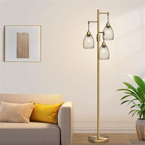 17 Stories Farmhouse Industrial Floor Lamp Standing Tree Lamp With ...