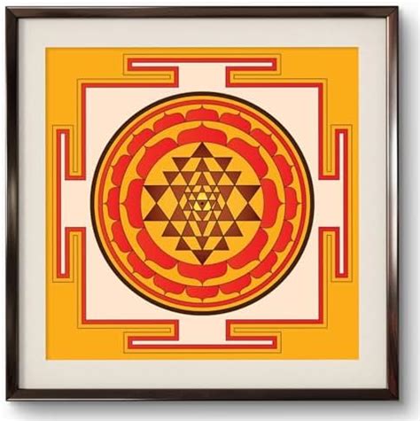 GravityEffects - Sri Yantra Wall Art, Digital Vastu Painting in Frame ...