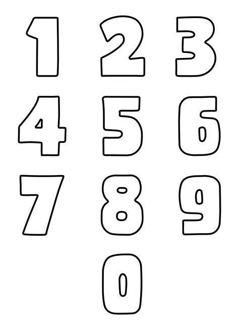 Free Printable Number Outlines: Easy Templates - Printables for Everyone