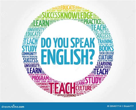 Do You Speak English? Word Cloud Stock Illustration - Illustration of ...