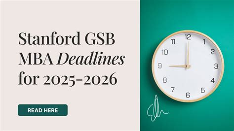 Stanford GSB MBA Deadlines for 2025-2026